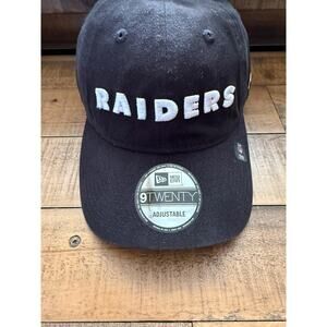 Las Vegas Raiders Hat Cap Strap Back Mens Black NFL Football New Era 9TWENTY